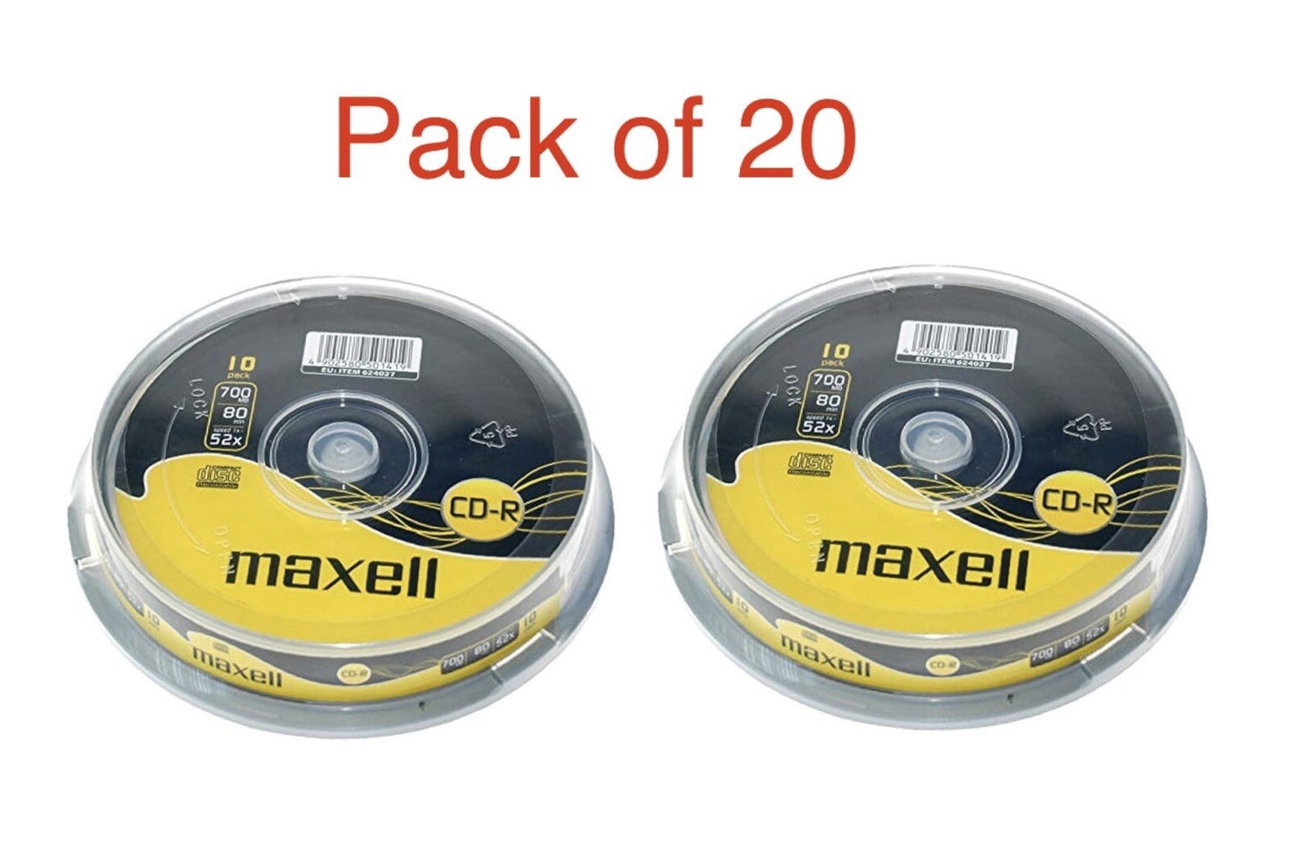Maxell CD-R Recordable  52x Blank Discs 700MB 80mins 20 Spindle