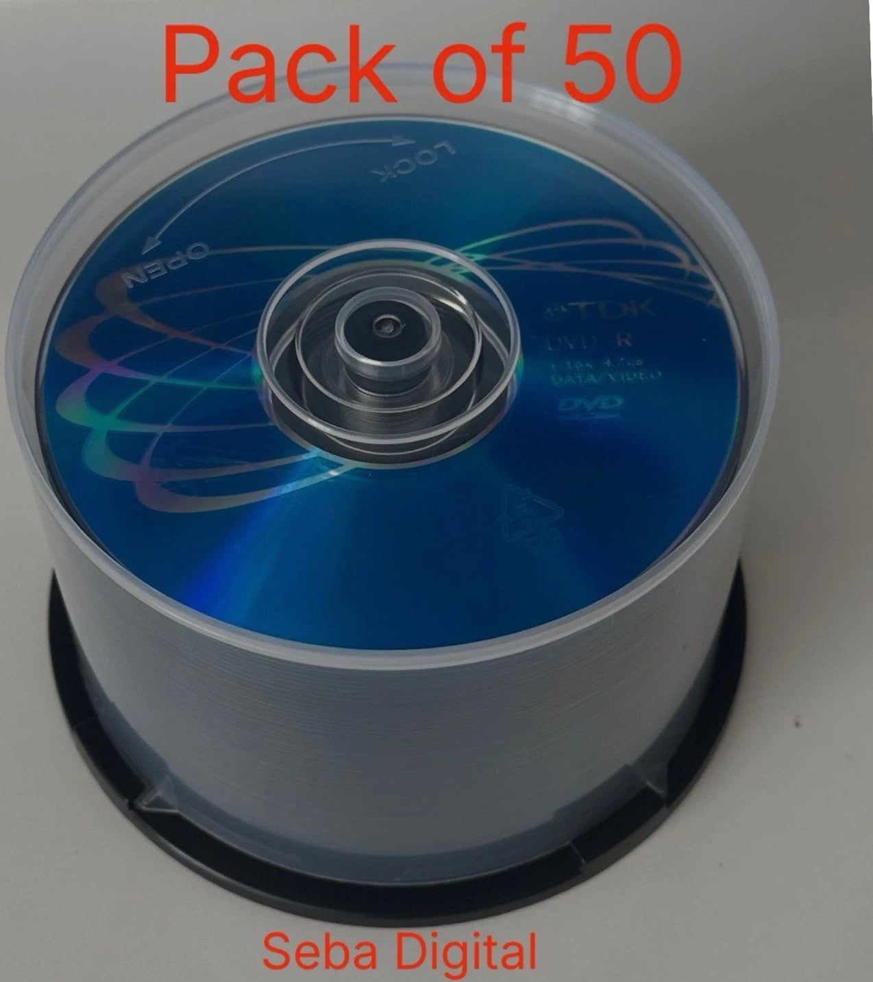 50 x  TDK DVD-R 16x Speed 120Min 4.7GB Blank DVD Discs Spindle