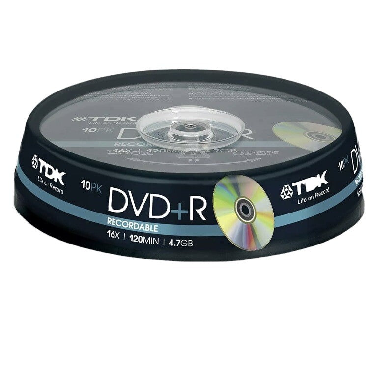 TDK DVD+R 4.7GB 16x Speed (Pack Of 10 Spindle )