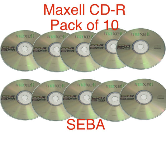 10 x MAXELL CD-R Disc 52x 80min 700MB  Blank Music DATA Discs With Sleeves