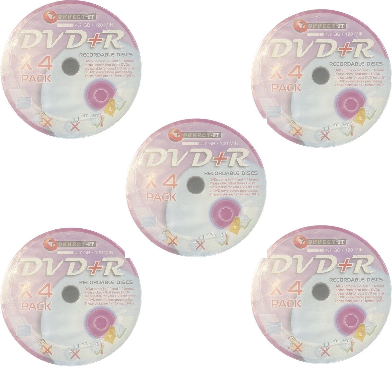 20 x Connect-It DVD+R Recordable Discs 4.7GB 120 min