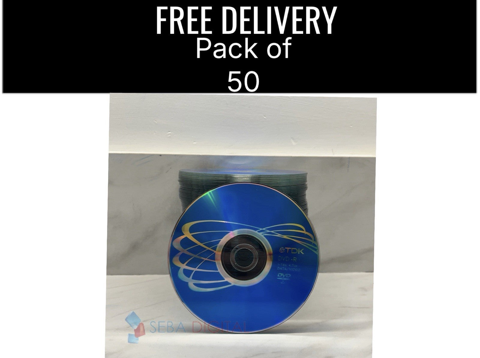 50 x  TDK DVD-R 16x Speed 120Min 4.7GB Blank DVD Discs Spindle — image 2