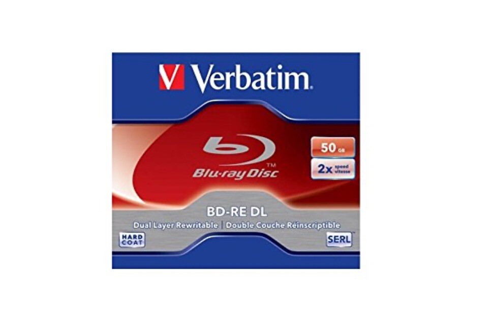 Verbatim BD-RE Blu Ray Dual Layer 50GB 2X White Blue Single Pack