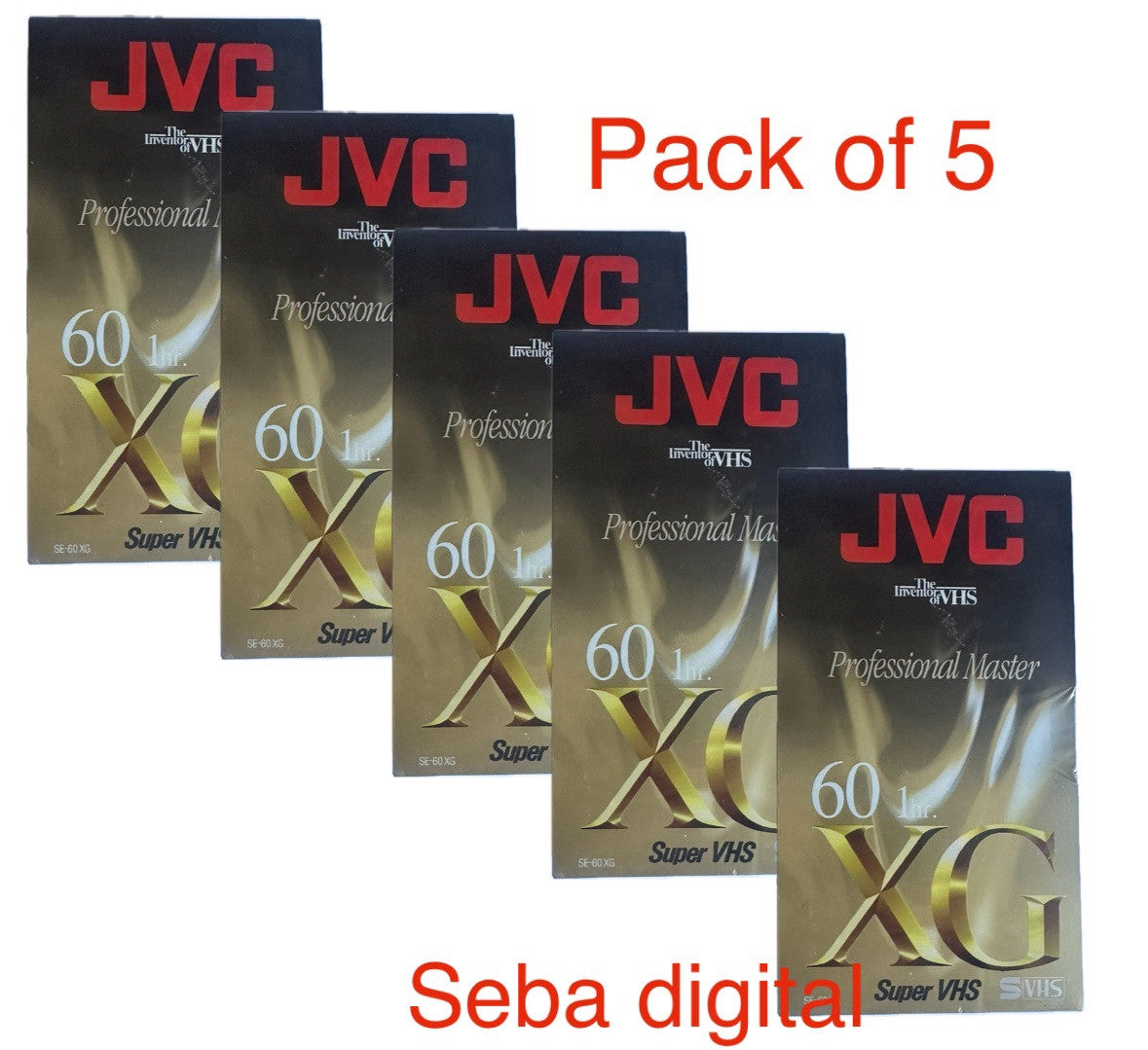 5 x JVC SE60XG Video Cassette  60 Minute Super VHS