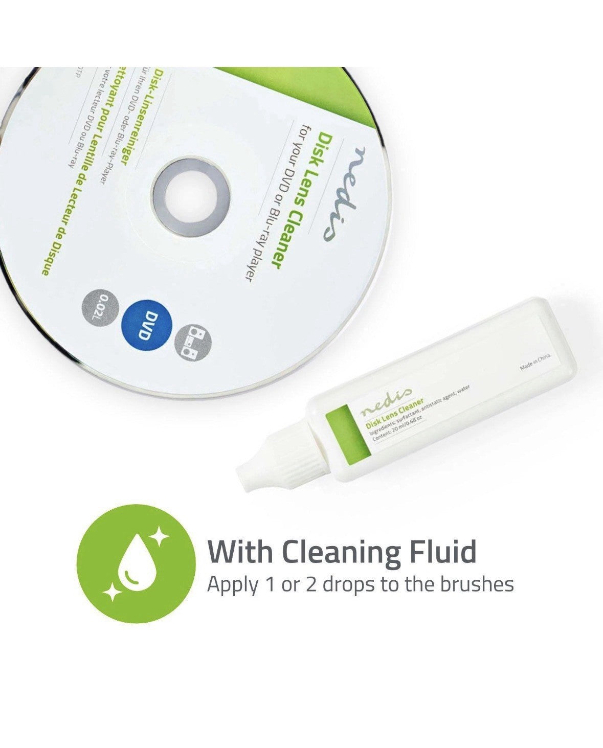 Nedis CD DVD Blu Ray CD-ROM  Lenis Cleaner Disc Kit With 20 ML Liquid — image 4