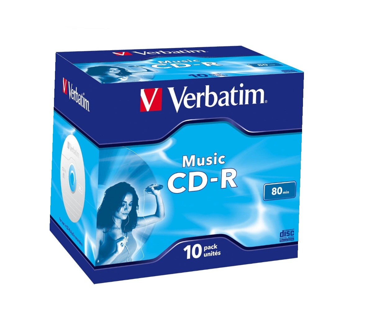 10 x Verbatim CD-R Blank Audio Discs 52x 700mb Music CDR 10 in Jewel Cases