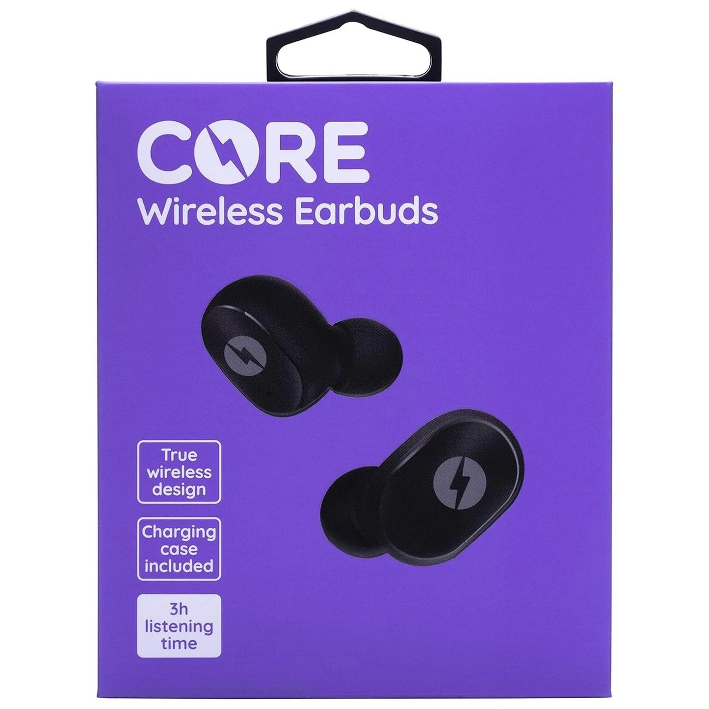 Core True Wireless Bluetooth In-Ear Earbuds  With Charging Case – Black