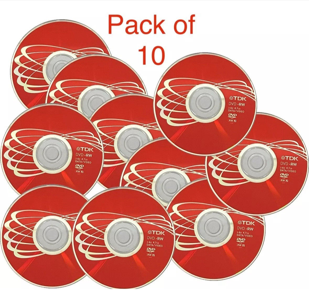 10 x TDK Blank DVD-RW Disc (6x speed 120min 4.7GB) Video/Data DVD Re-Writable — image 2