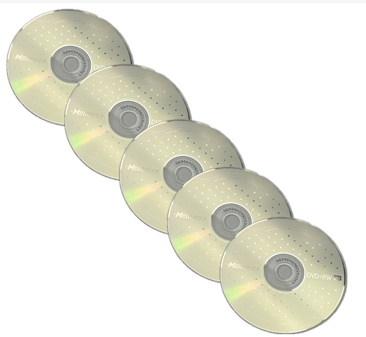 5 x Memorex DVD+RW Discs ReWritable Blank Disc in Sleeve 4x 4.7GB 120min