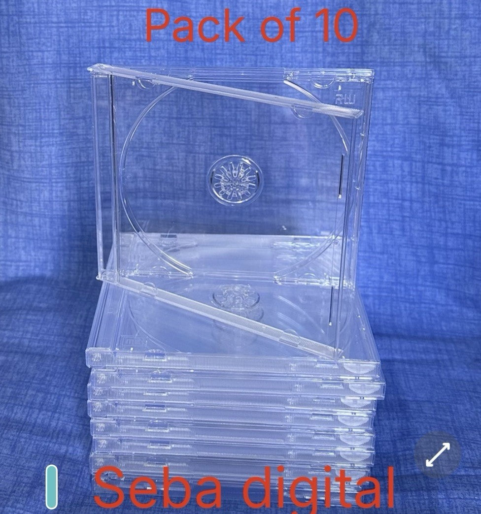 10x Clear Plastic  Single DVD CD Jewel Case Cases 10.4mm Spine