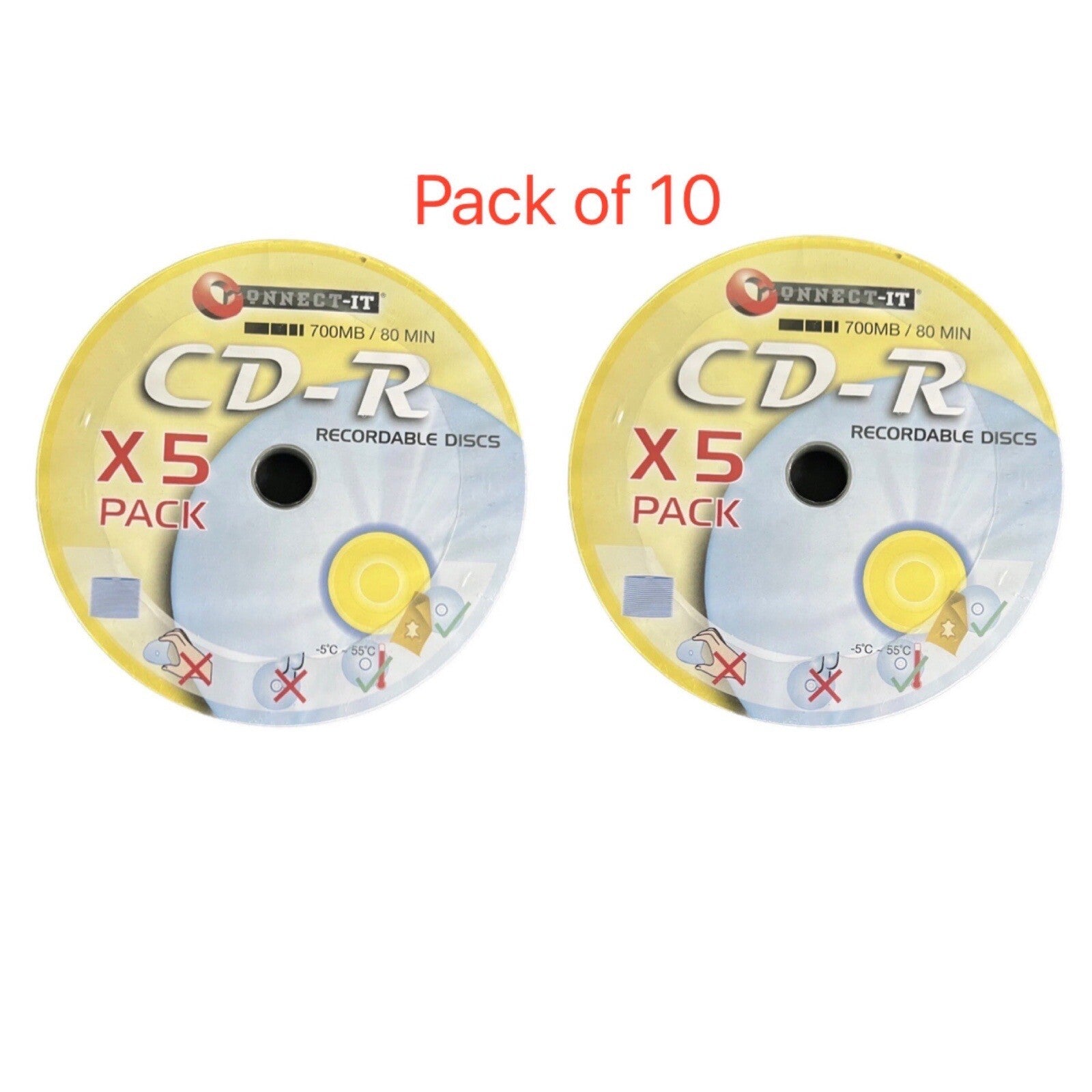10  x CD-R RECORDABLE CD's Blank CD Discs 700mb/80 Minutes