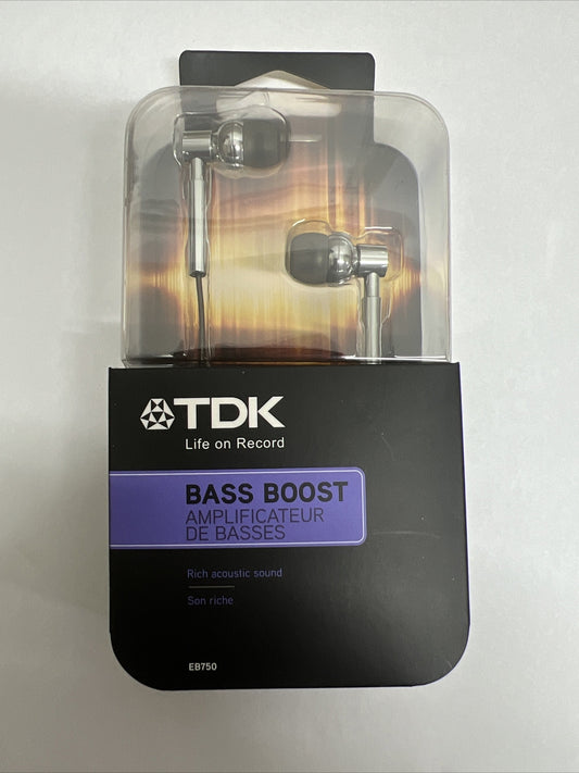 TDK T61815 EB750 In Ear Aluminium Noise Isolation Bass Boost Stereo Headphones