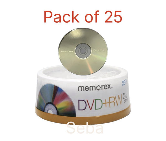 25 x Memorex DVD+RW 4.7GB 4X Speed, Rewritable  DVD blank Discs