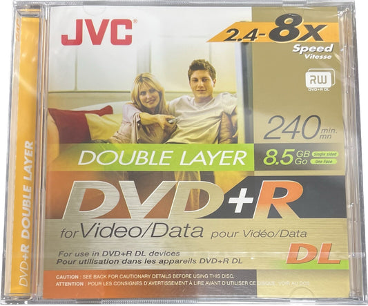 5 x JVC DVD+R DL Dual Double Layer 8.5GB Disc 8x 240 mins In Jewel Case