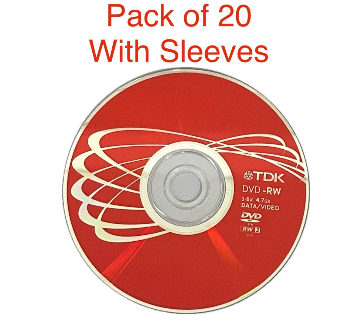 20 x TDK Blank DVD-RW discs 6x Speed 4.7GB 120 mins Rewritable Data With Sleeves