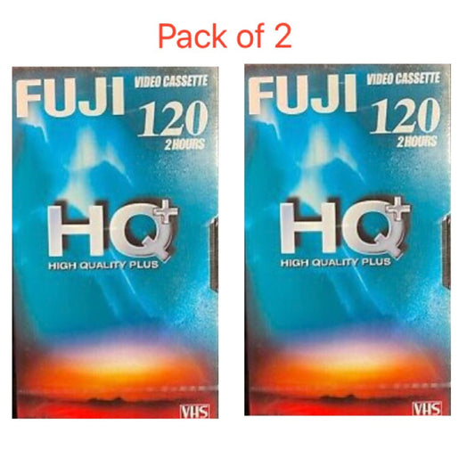 2 X Fuji High Quality Plus E-120 HQ+ VHS Blank Video Tape