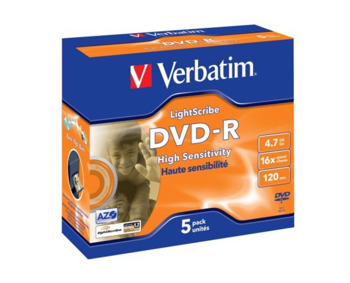 10 x VERBATIM Lightscribe DVD-R 4.7Gb 16x recordable blank discs