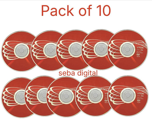 TDK Blank DVD-RW discs 6x Speed 4.7GB 120 mins Rewritable In Sleeves (Pack of 10