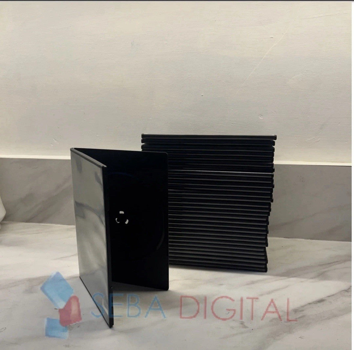 100 x Single DVD Case 7mm Spine Slimline Black Clear Front Cover Sleeve Slim