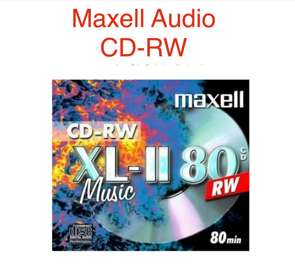 Maxell CD-RW Music XL-II Blank Rewritable Discs 80 Mins 1-4x Speed in Jewel Case